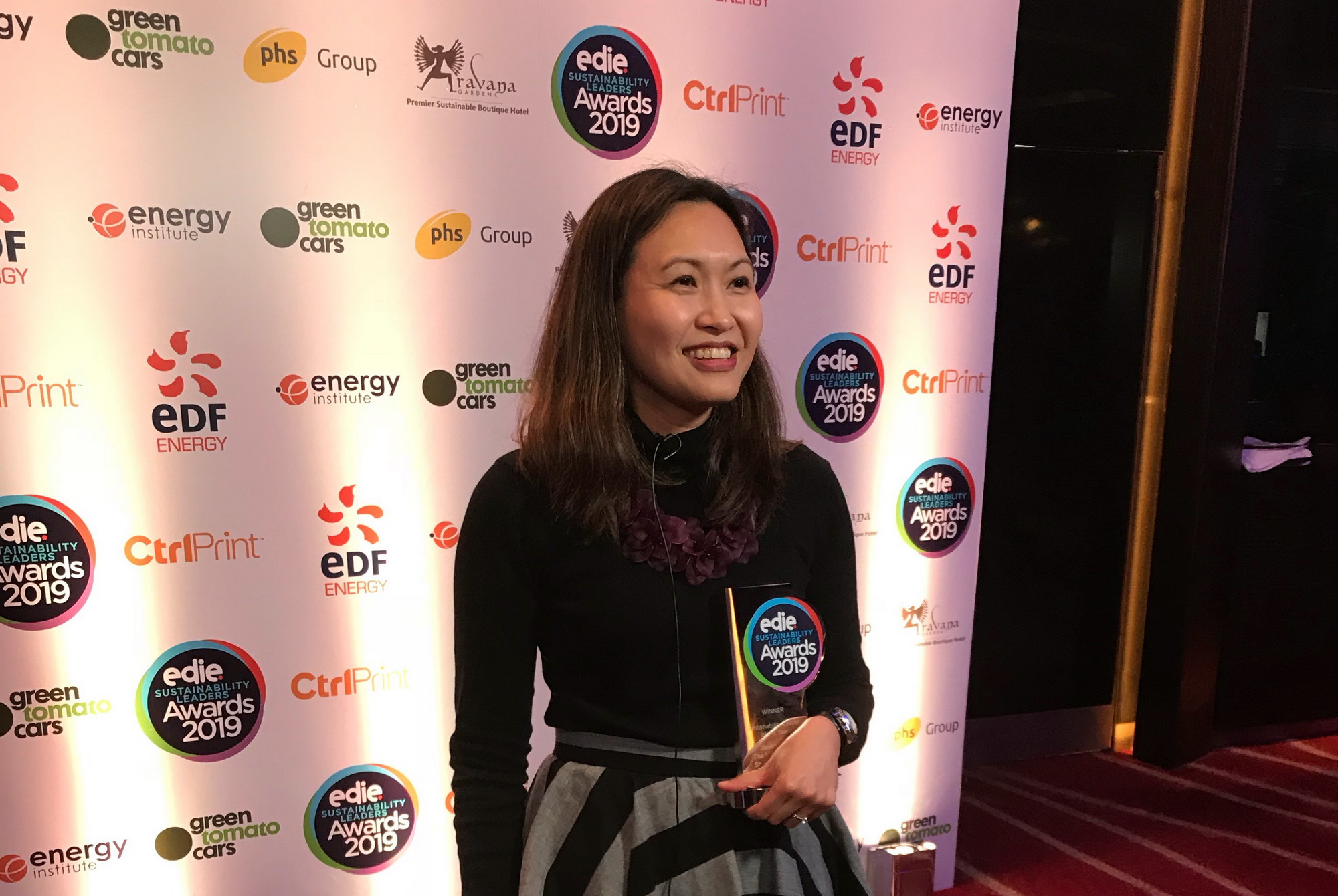 Janice Lao awarded Sustainability Leader of the Year by edie Sustainability Leader Awards 2019