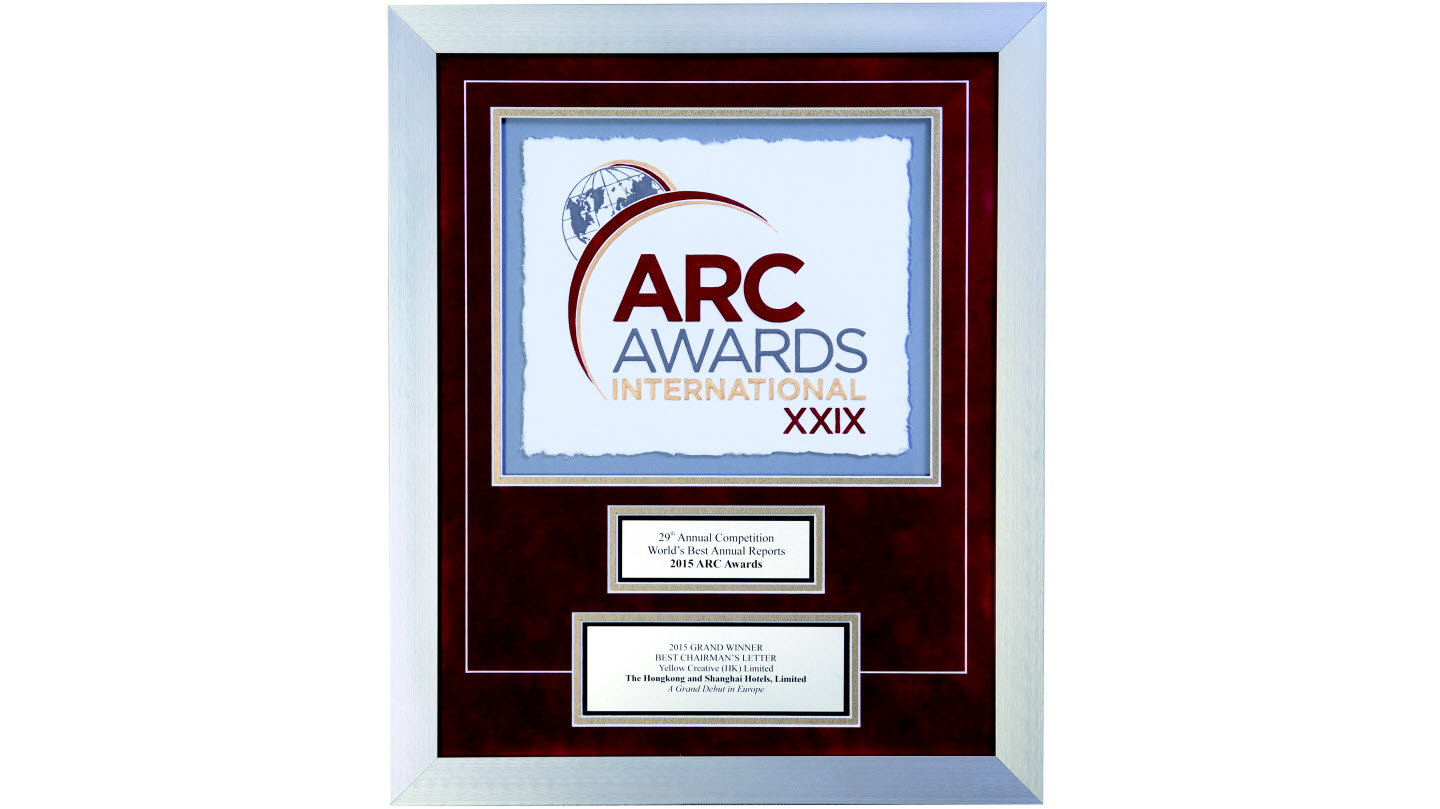 The Hongkong and Shanghai Hotels Annual Report 2014: ARC Awards (MerComm, Inc.)