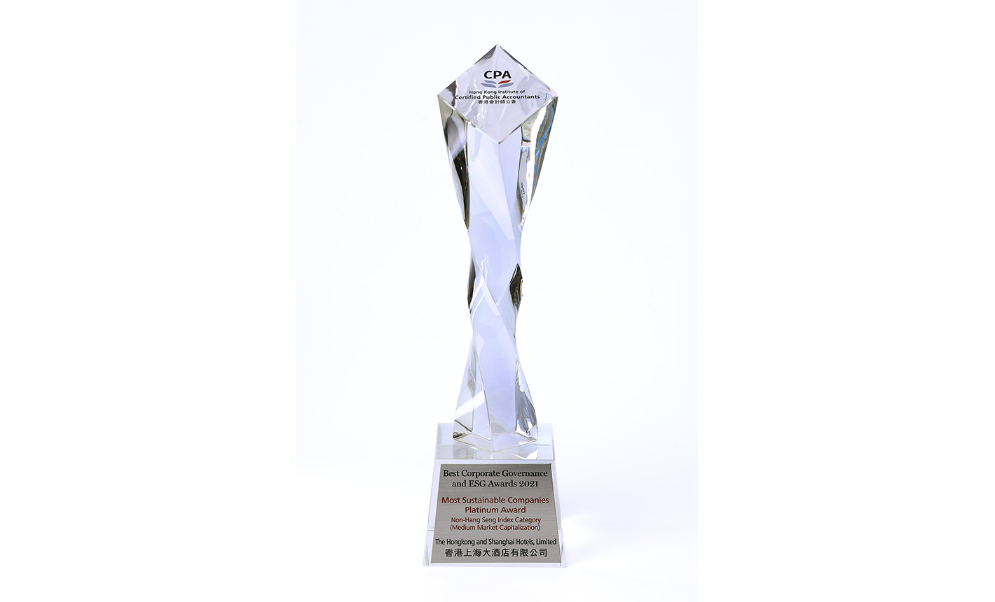 2021 HKICPA Most Sustainable Companies platinum award