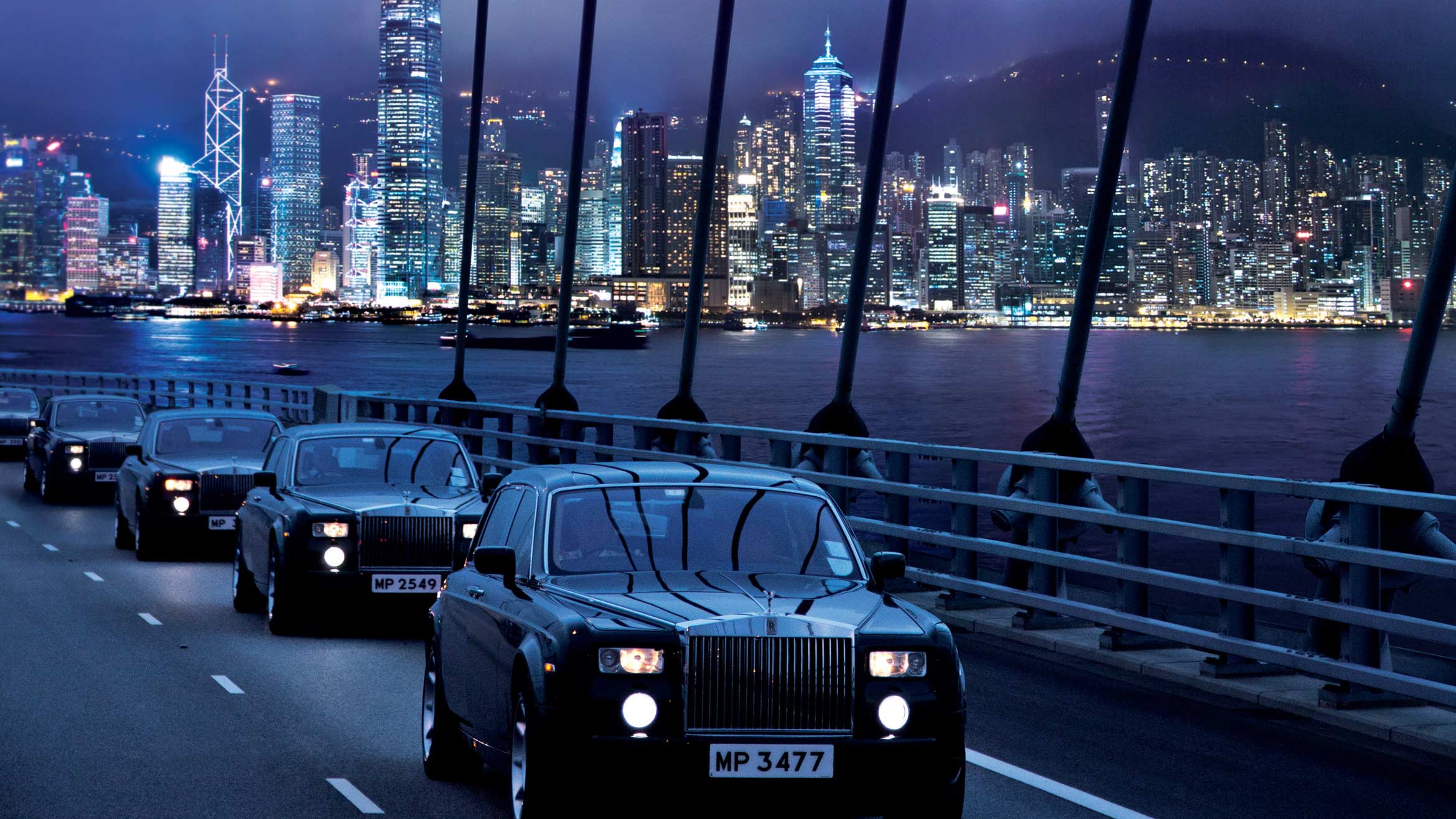 The Rolls Royce Fleet on Tsing Ma Bridge